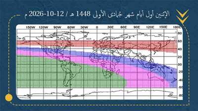 الاثنين القادم أول شهر جمادى الأولى 1448 هـ